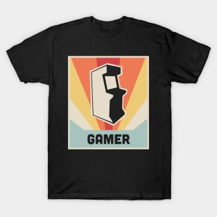 GAMER - Vintage Style Arcade Game Poster T-Shirt